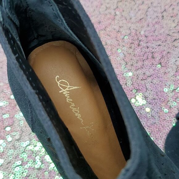 American Rag Glial Navy Suede  Leather Booties Size 5 M - Picture 11 of 13